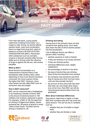 drink drive fact sheet
